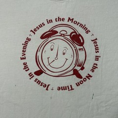 Vintage 90s Jesus 24-7 Shirt Mens L White Christian Clock Funny Graphic Tee