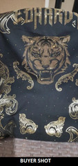 New Fashion Tiger Trend Rhinestone Summer Short Sleeve Luxury Black Men T-Shirt