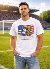 Unisex Graphic Print Tee Football FIFA World Cup 2026 Soccer T-Shirt Flag Trophy