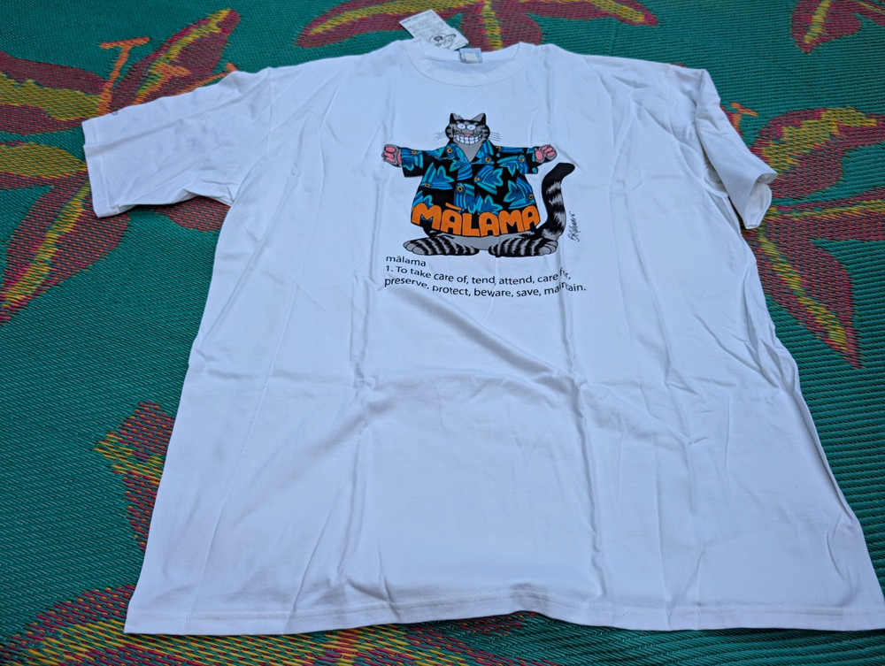 Malama Size 2XL Crazy Shirts B. Kliban Cat Short Sleeve Crew Neck