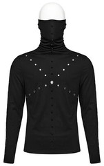 PUNK RAVE Men Punk Rock Gothic Steampunk Tops long-sleeved shirt High Collar