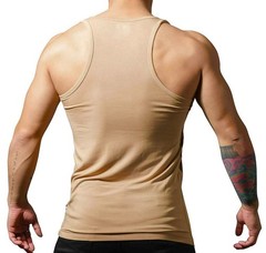 Andrew Christian Size Large Athletic Slim Cut Modal Tank Top – Sand Tan