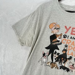 Vintage Crazy Dog Lady Shirt Mens XL Gray 90s Y2K Funny Unisex Animal