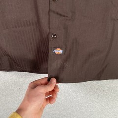 Vintage NWT Dickies Work Shirt Mens Medium Brown Button Up Deadstock NWT 90s USA