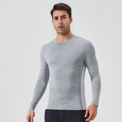 Men’s Autumn Fitness Long Sleeve Clothes Outdoor High Stretch Form Fitting Top