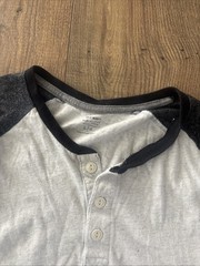 Old Navy Short Sleeve Henley Shirt | Size L | Men Weathered Black And Off White
