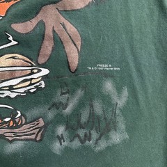 Vintage Looney Tunes Shirt Mens XL Green 90s Taz Camping Nature AOP Cartoon USA