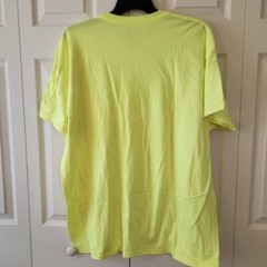 Athletic Works Mens 2XL Acid Yellow Cotton Tee Loose Fit Breathable NWT