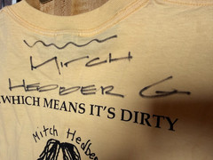 Mitch Hedberg signed T-shirt, never worn, size large, one of a kind. Yellow