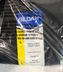 Gildan Mens Heavy Cotton (LOT Of 4) Black Large Plain Adult T-Shirt Tee G5000