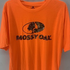 New Mossy Oak Blaze Orange With Camo Graphic Lightweight T Shirt Size Large