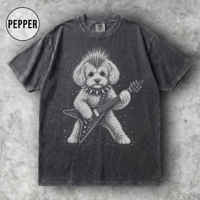 Maltipoo Dog Rock Guitar Music Lover Comfort Tee