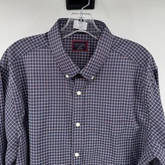 UNTUCKit Salice Shirt Mens XL Navy Blue Slim Fit Button Down Long Sleeve Plaid