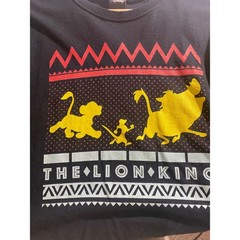 Disney The Lion King Graphic T-Shirt Mens Large Simba Timon Pumbaa Navy Black