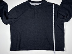 RedHead Thermal Men 2XL Dark Gray Henley Waffle Knit Outdoor Casual Shirt