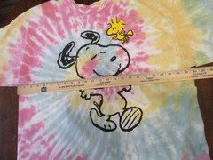 LOVE TRIBE SNOOPY WOODSTOCK GRAPHIC TIE DYE 100% COTTON T SHIRT XL FREE SHIPPING