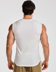 Mens Workout Tank Tops Summer Gym Muscle Ribbed Sleeveless Shirt Casual Knitt…