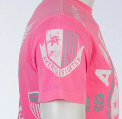 AMERICAN FIGHTER Men’s T-Shirt MADISON Athletic Biker GYM Pink MMA