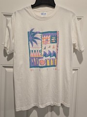 Vintage Vail Shirt Single-Stitch Art Large 90s Puff Print Colorful Fresh Produce
