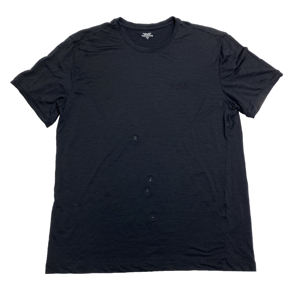Icebreaker Mens XL Black Pure Merino Superfine Ultralite Wool T-Shirt Outdoor