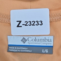 Columbia Men Shirt L/G Orange Logo Text PFG Activewear Long Sleeve Fishing