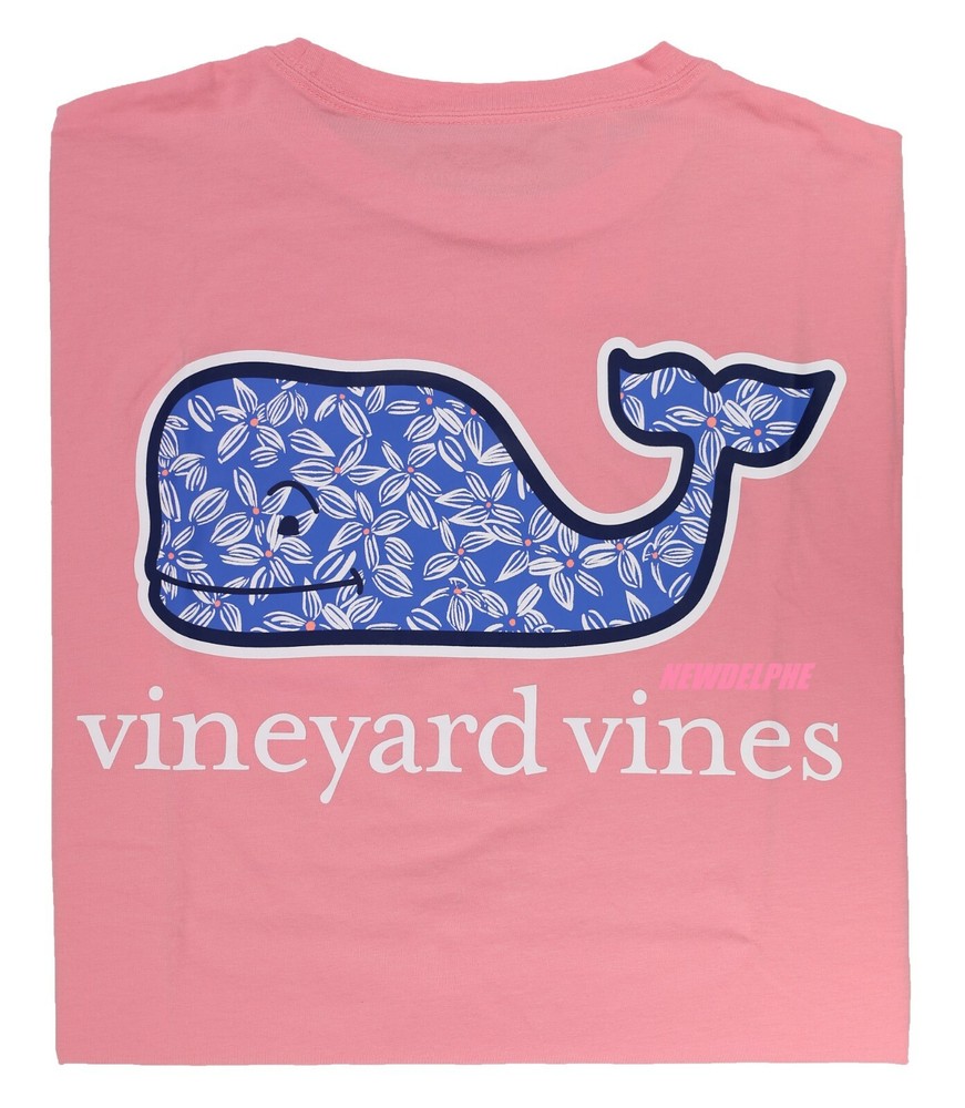 NWT Vineyard Vines Men SS Whale Pocket Crew T-Shirt Tee “LINEAR FLRL WHALE FLL”