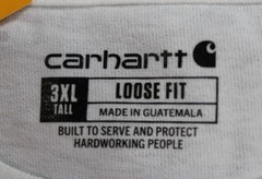 Carhartt Men’s Tall Loose Fit Short Sleeve Pocket T-Shirt EJ3 White Size 3XL