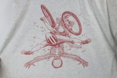Vtg 90s Primal Wear Mens XL Environmental Impact Skeleton Cycling T-Shirt USA