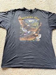 Vintage 1991 3D Emblem Truckers Only Freedom of the Road Eagle T-Shirt XL USA