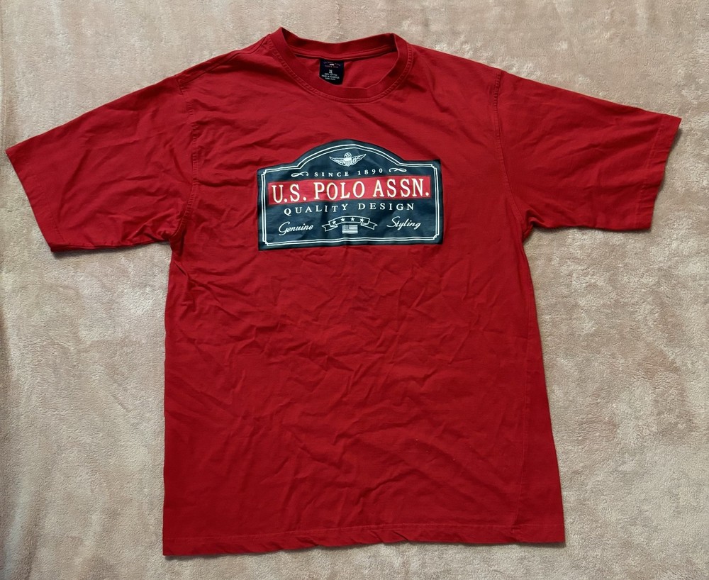 Mens? U.S. Polo Assn Graphic Logo Red Short Sleeve Casual T-shirt. Size X-large