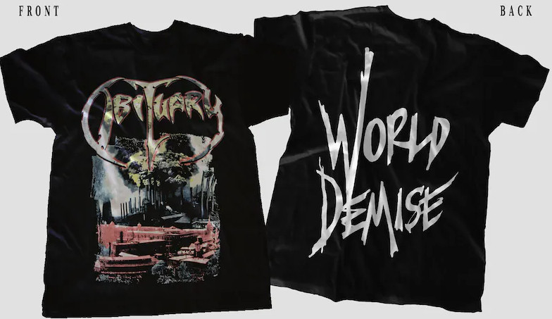 New Dtg/Dtf printed T-shirt – OBITUARY- World Demise – size- S,M,L,XL,2-3-4-5XL