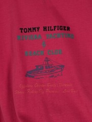 Tommy Hilfiger Vintage 90s Fuscia Pink Graphic Yacht Beach Club NYC T Shirt M