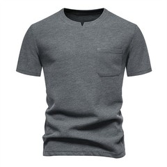 Men Short Sleeve Fashion T-Shirt Classic Casual Slim V-neck Shirts Jogger Top