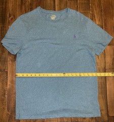 Polo Ralph Lauren Custom Slim Fit Men’s L Blue Crew Neck Cotton Polo Pony Tee