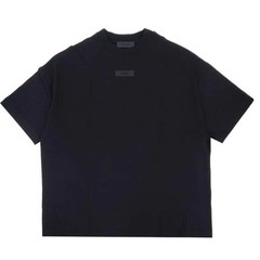 Essentials Fear Of God Cotton Logo Applique T-Shirt Black Size Medium