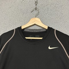 Nike Pro Fitted Long Sleeve Shirt Men Large Black Stretch Performance