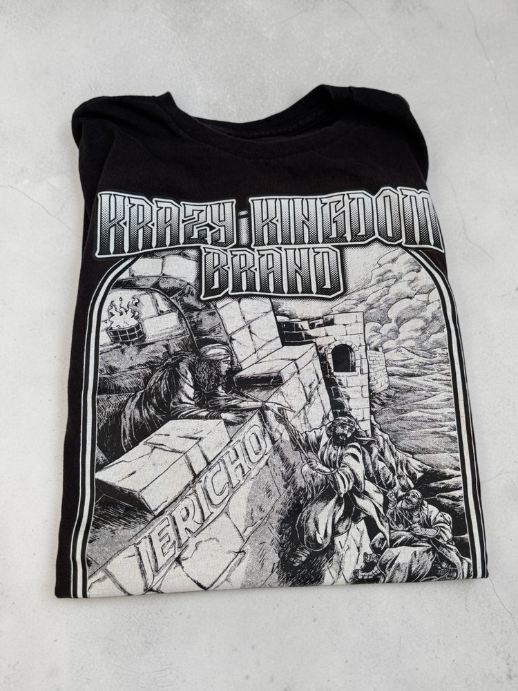Krazy Kingdom Brand Black Graphic T-Shirt Rahab Jericho Biblical Artwork Short S