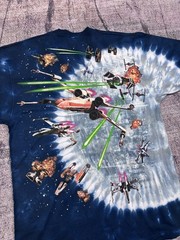 NWT VTG 1997 Liquid Blue Star Wars Millennium Falcon Space Battle T-Shirt Size L