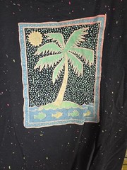 Vtg 90’s Bahamas Beach Paint Splash Shirt, Size XL, Black, Sherry Mfg