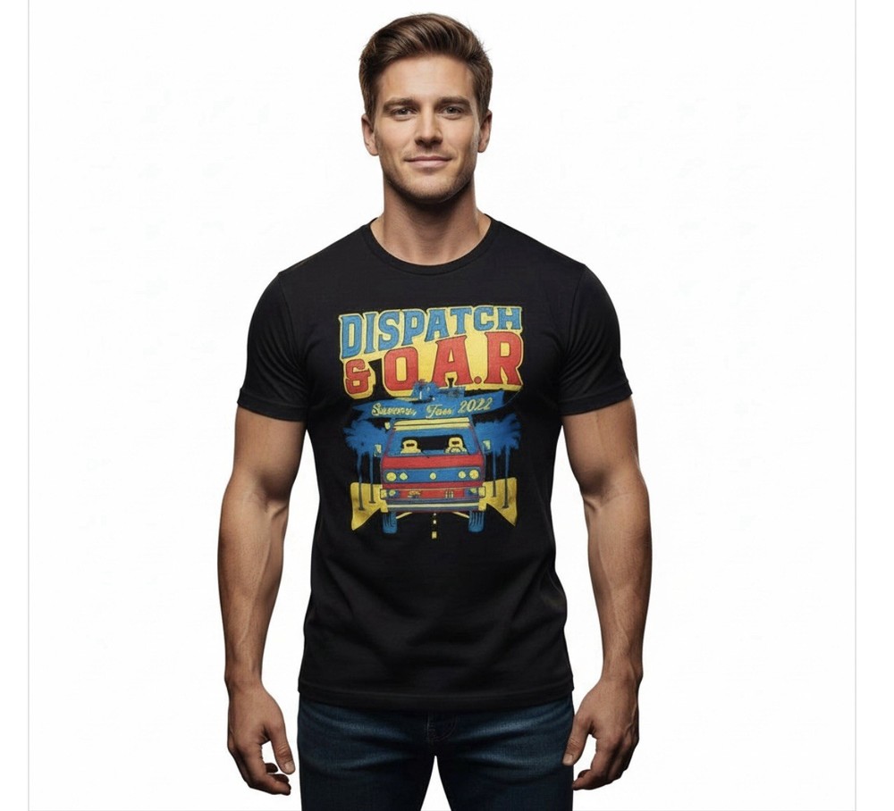 DISPATCH & O.A.R. Summer 2022 Tour T-Shirt. Dbl Sided With Tour Dates Large