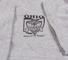 Vintage 90s Valkyrie Ohio “Riders of the Dragon” Club Graphic Gray Shirt Mens XL
