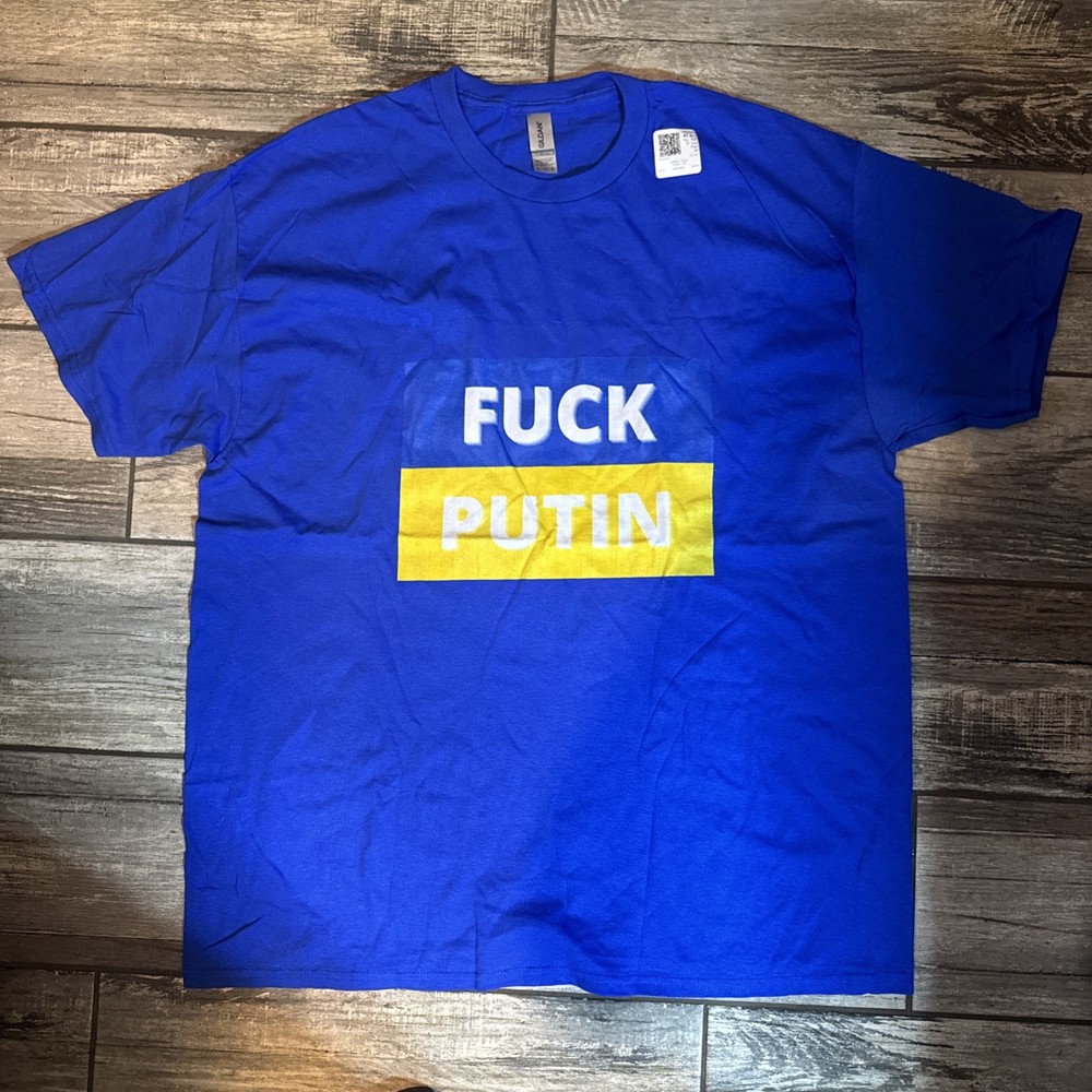 UKRAINE F**K PUTIN DTG PRINT MEN T SHIRT SIZE XL