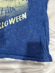 Bud Light Beer Shirt Size L Blue Mineral Wash Halloween Graphic Print