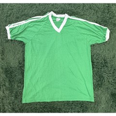 Vintage Stedman Men’s XL Green V-Neck T-Shirt 50/50 Poly Cotton Made in USA