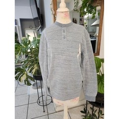 Goodfellow & Co Light Blue Henley Waffle Thermal Long Sleeve