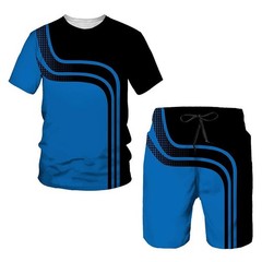 New Men’s Sets 3d Tracksuit Summer Fashion Clothes for Man Tshirt Shorts 2 Piece