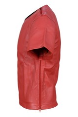 Men Leather T-Shirts in 4 different colors Simple genuine leather shirts