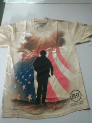 Veteran Army Soldier Vet American Flag OHT 100% Cotton T-Shirt by The Mountain