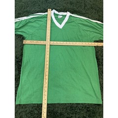 Vintage Stedman Men’s XL Green V-Neck T-Shirt 50/50 Poly Cotton Made in USA