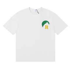 Men Women RHUDE Print Letter Sunset Cotton Short Sleeve POLO Loose T-Shirt S-2XL